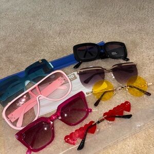 Stylish Sunglasses Set - Black, Blue, Pink, Red, Yellow
